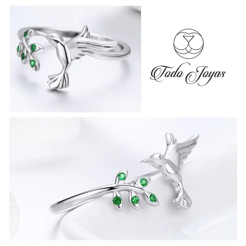 Anillo Plata 925 Colibri Picaflor Ave 2