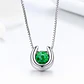 Collar Plata 925 Herradura con Circon Verde - Miniatura 4