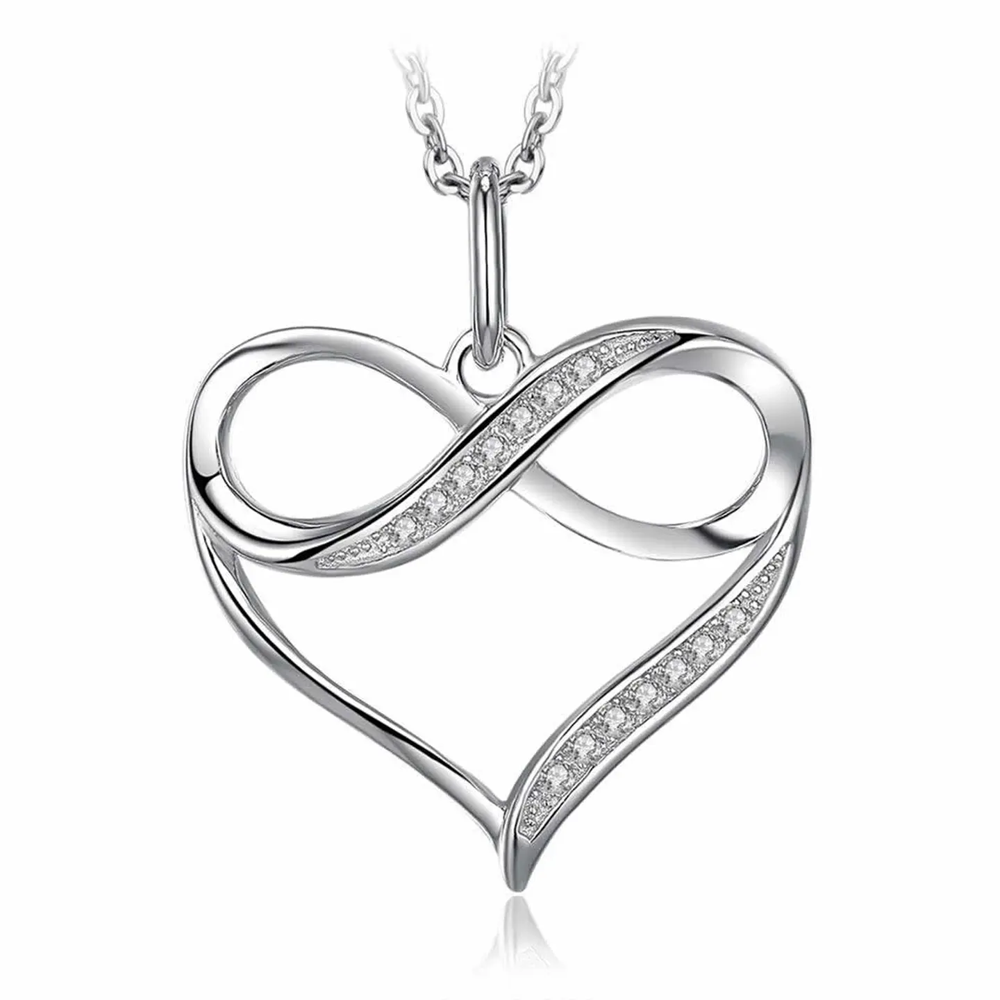 Collar Plata 925 Doble Corazon con Infinito 1