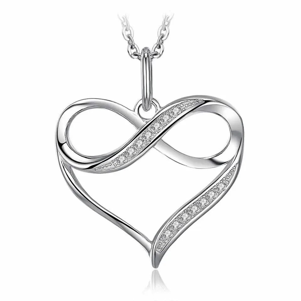 Collar Plata 925 Doble Corazon con Infinito 1
