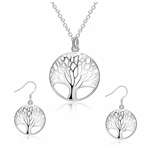 Conjunto Arbol de la Vida Plateado