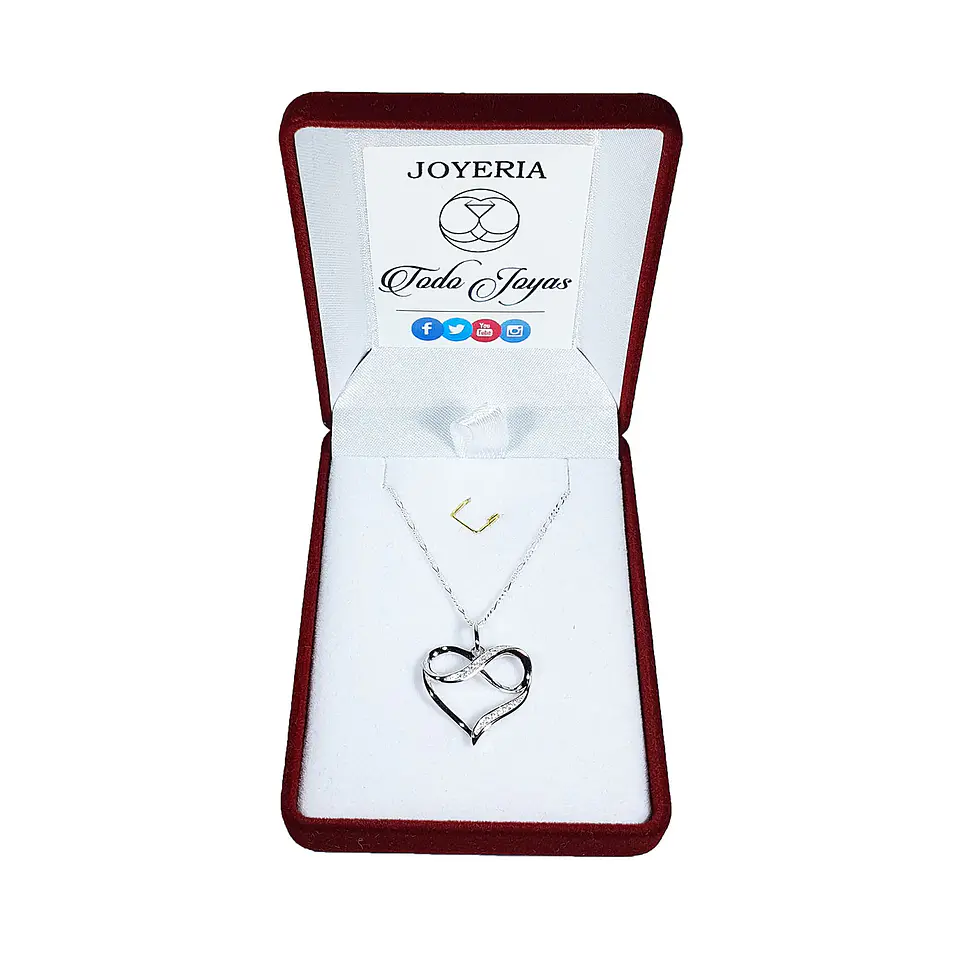 Collar Plata 925 Doble Corazon con Infinito 2