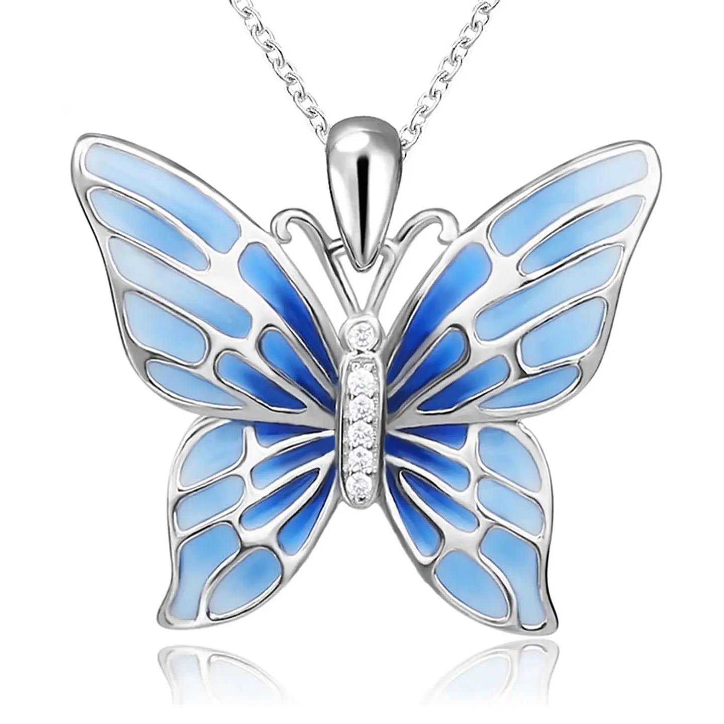 Collar Plata 925 Mariposa Azul 1
