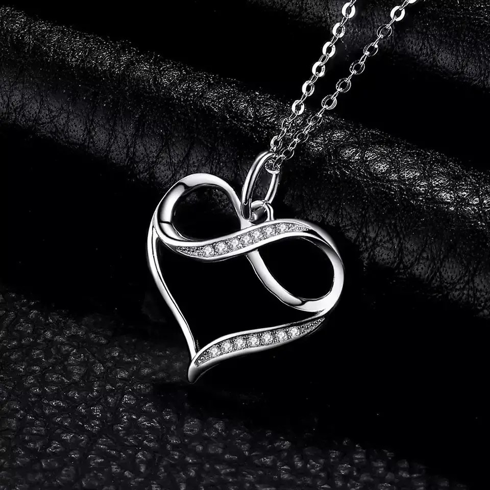 Collar Plata 925 Doble Corazon con Infinito 4