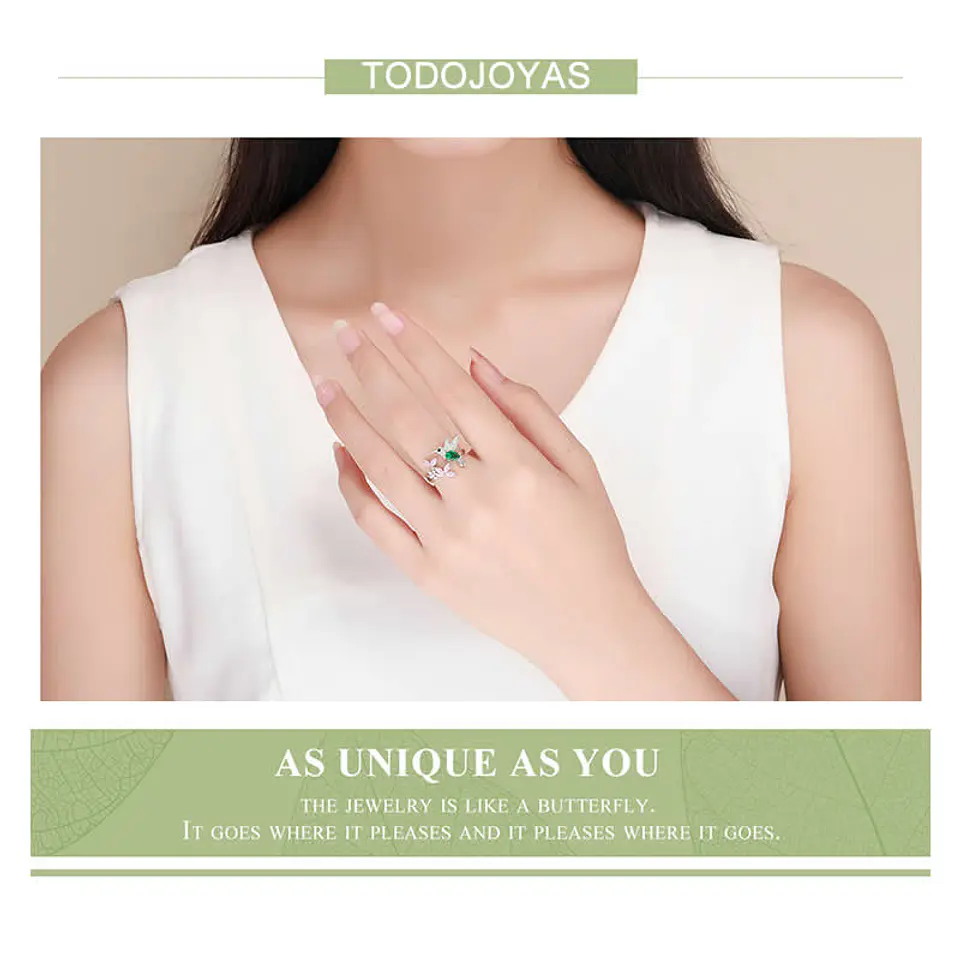 Anillo Plata 925 Colibri Picaflor Circones 5
