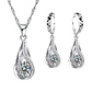 Conjunto Gotas Cristal Plateado - Miniatura 1