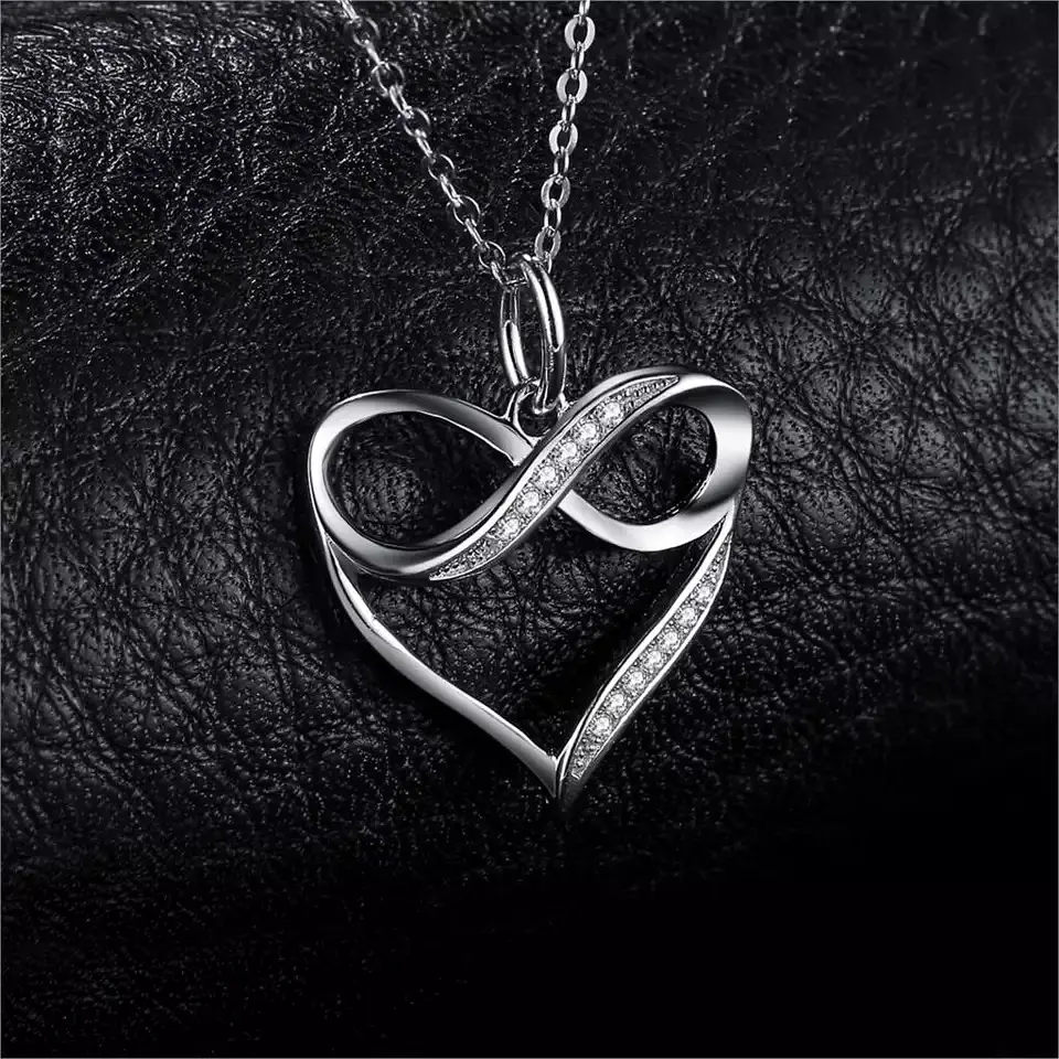 Collar Plata 925 Doble Corazon con Infinito 5