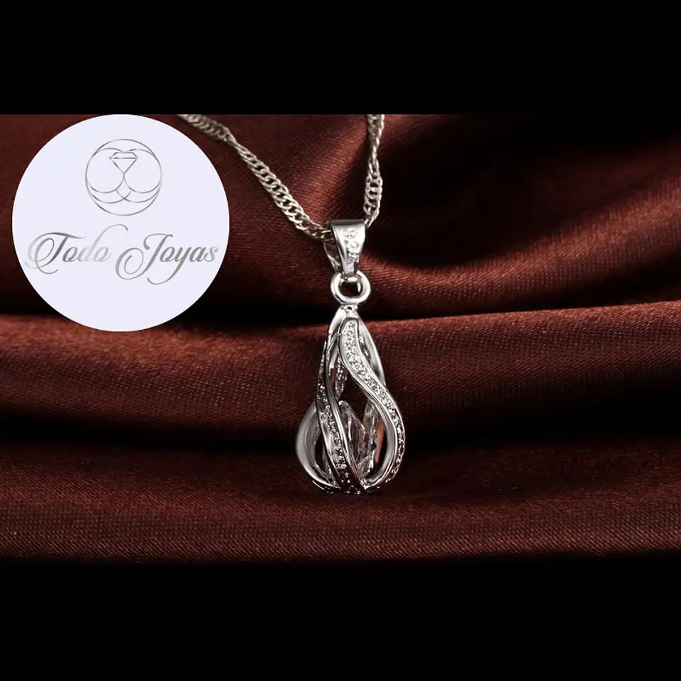 Conjunto Gotas Cristal Plateado 4