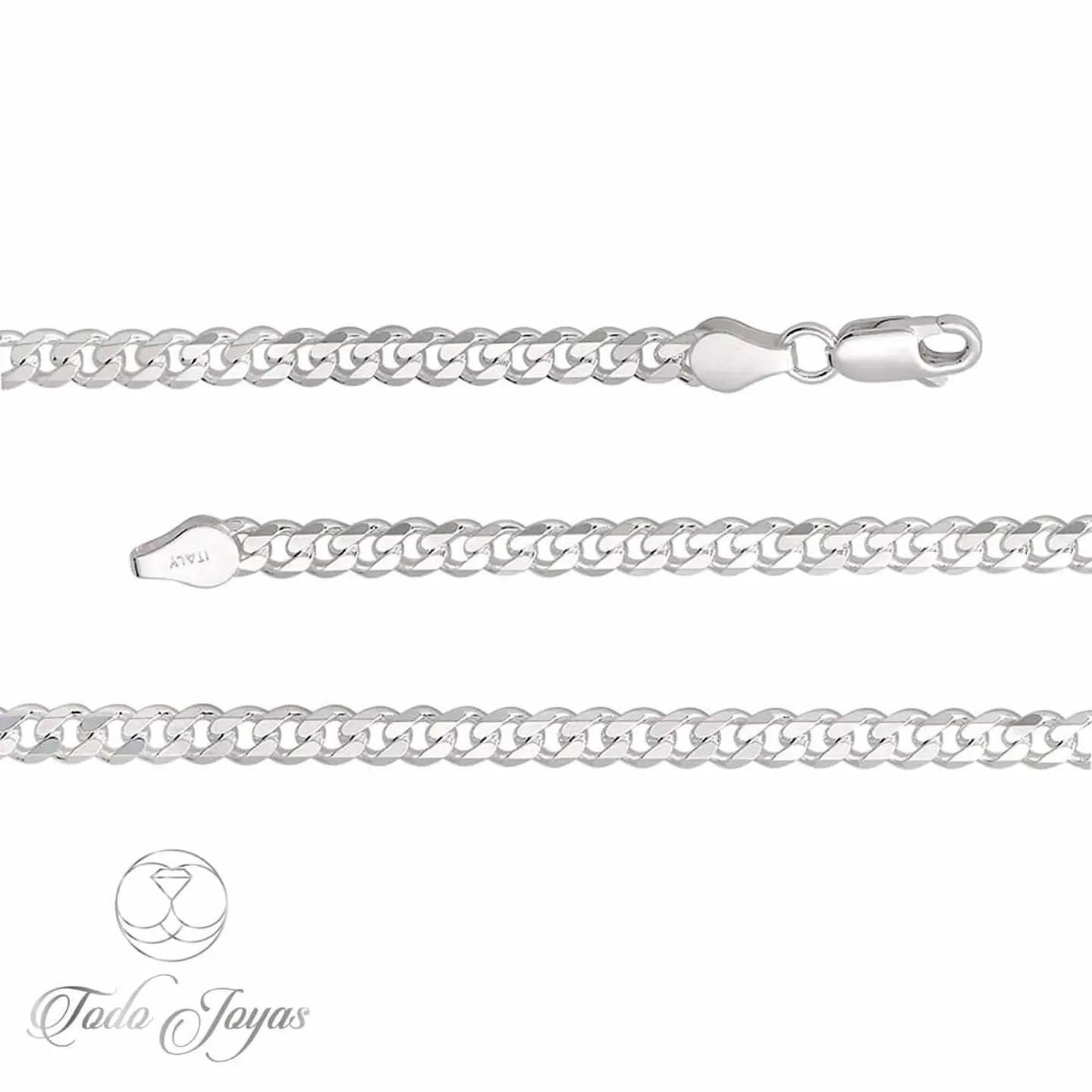 Cadena Plata 925 4mm 60cm Modelo Grumet 2