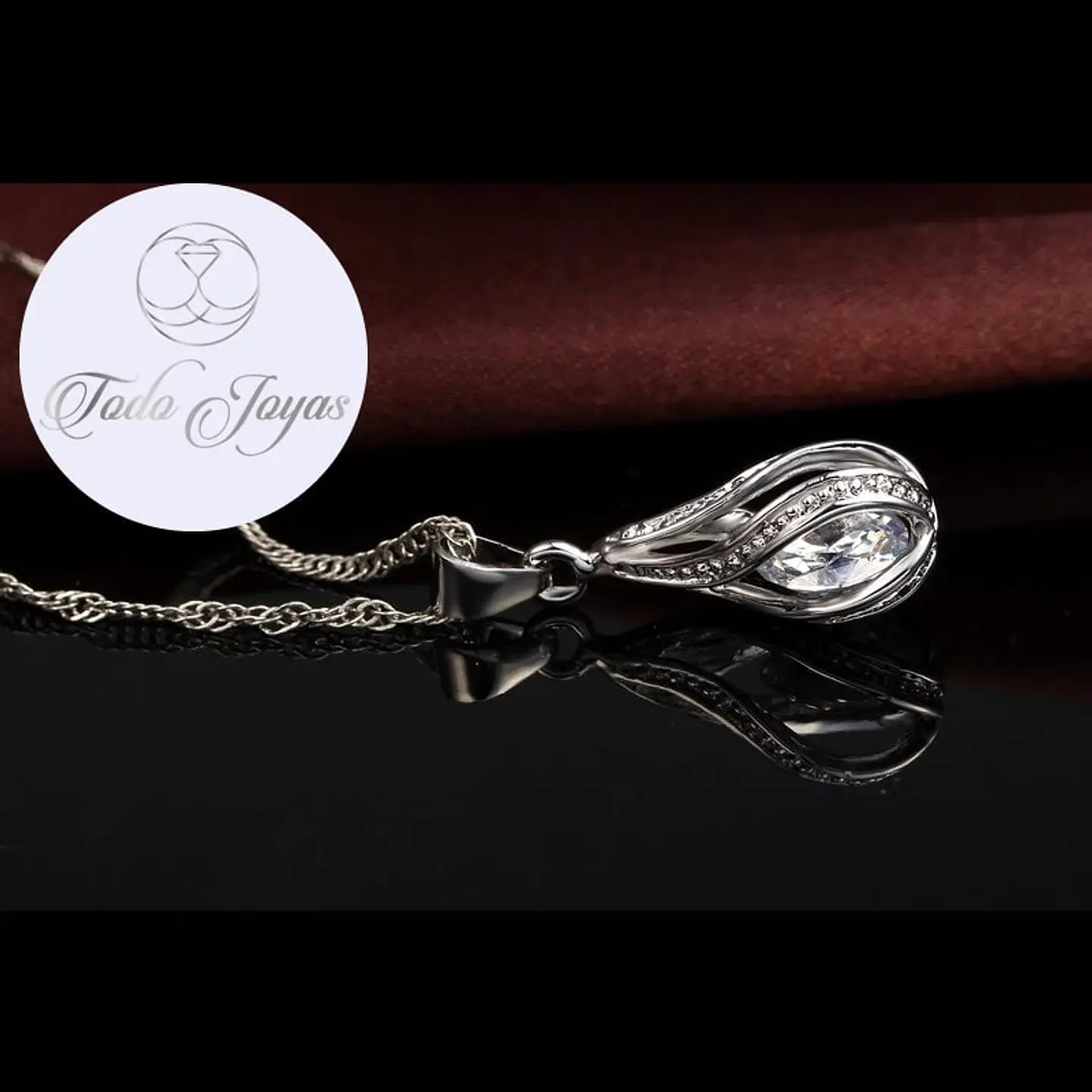 Conjunto Gotas Cristal Plateado 5