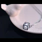 Collar Cubo con Circon Plateado - Miniatura 4