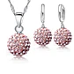 Conjunto Esfera Cristal Rosado Plateado - Miniatura 1