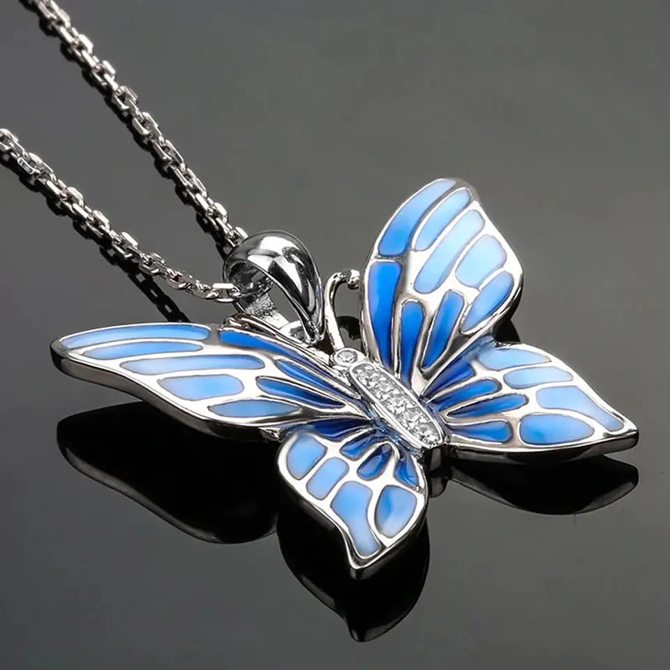 Collar Plata 925 Mariposa Azul 7