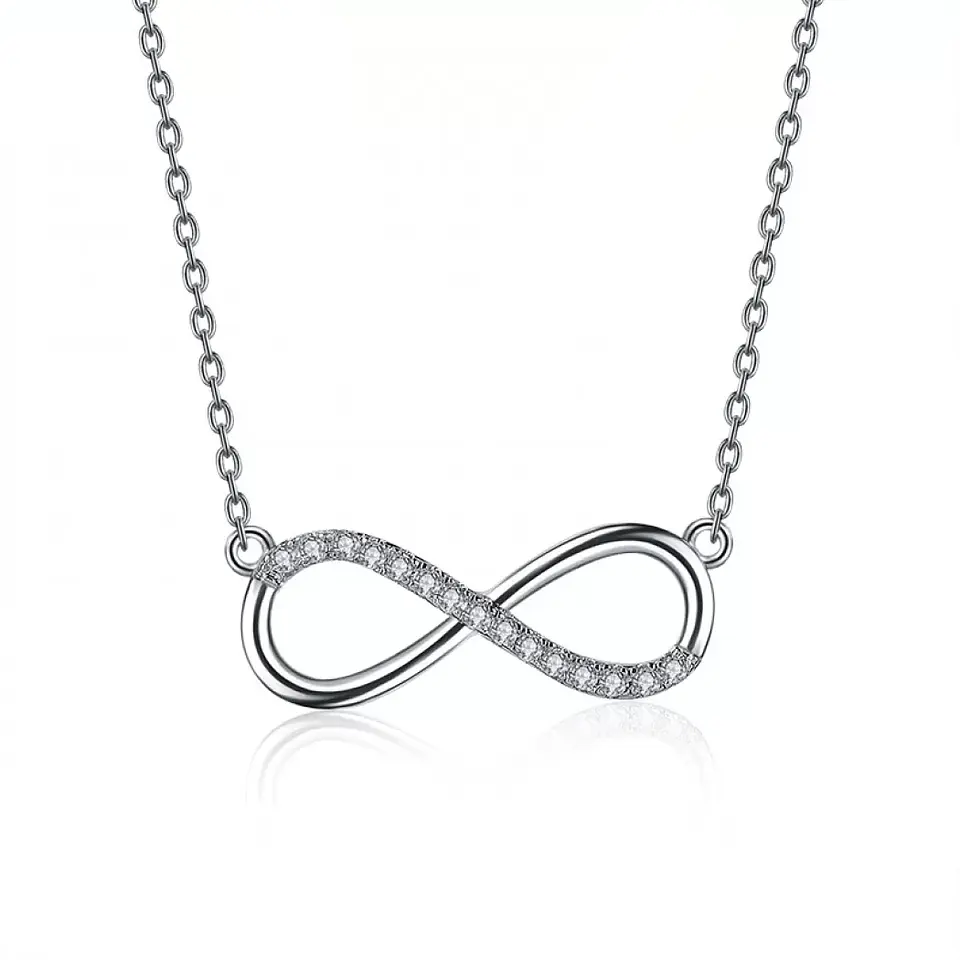 Collar Infinito con Circones Plateado 1