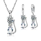 Conjunto Collar Aros Cristal Gato Plateado - Miniatura 1