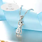 Conjunto Collar Aros Cristal Gato Plateado - Miniatura 3