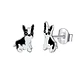 Aros Plata 925 Perro Bulldog Frances - Miniatura 1