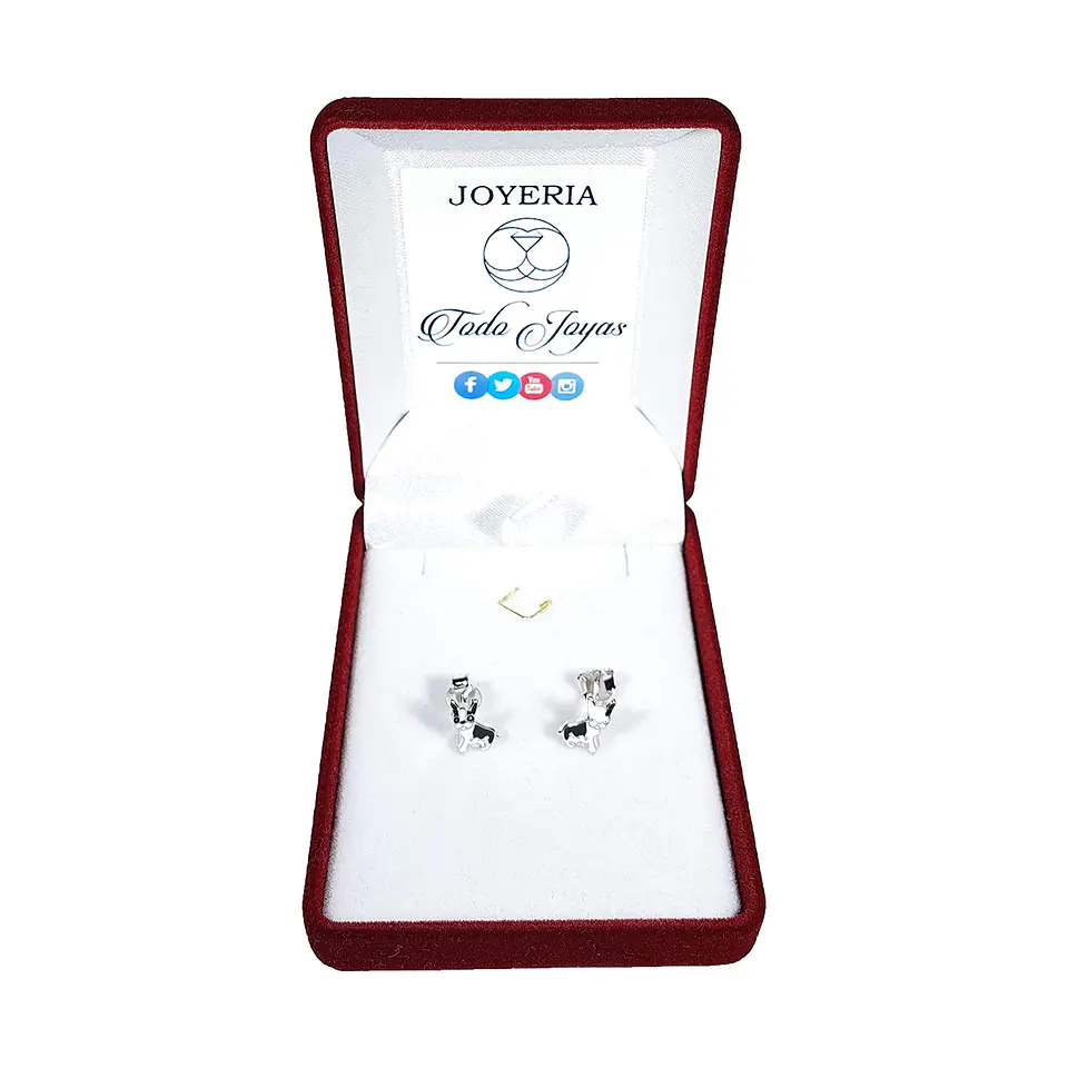 Aros Plata 925 Perro Bulldog Frances 2
