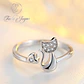 Anillo Gato Con Circon Plateado - Miniatura 2