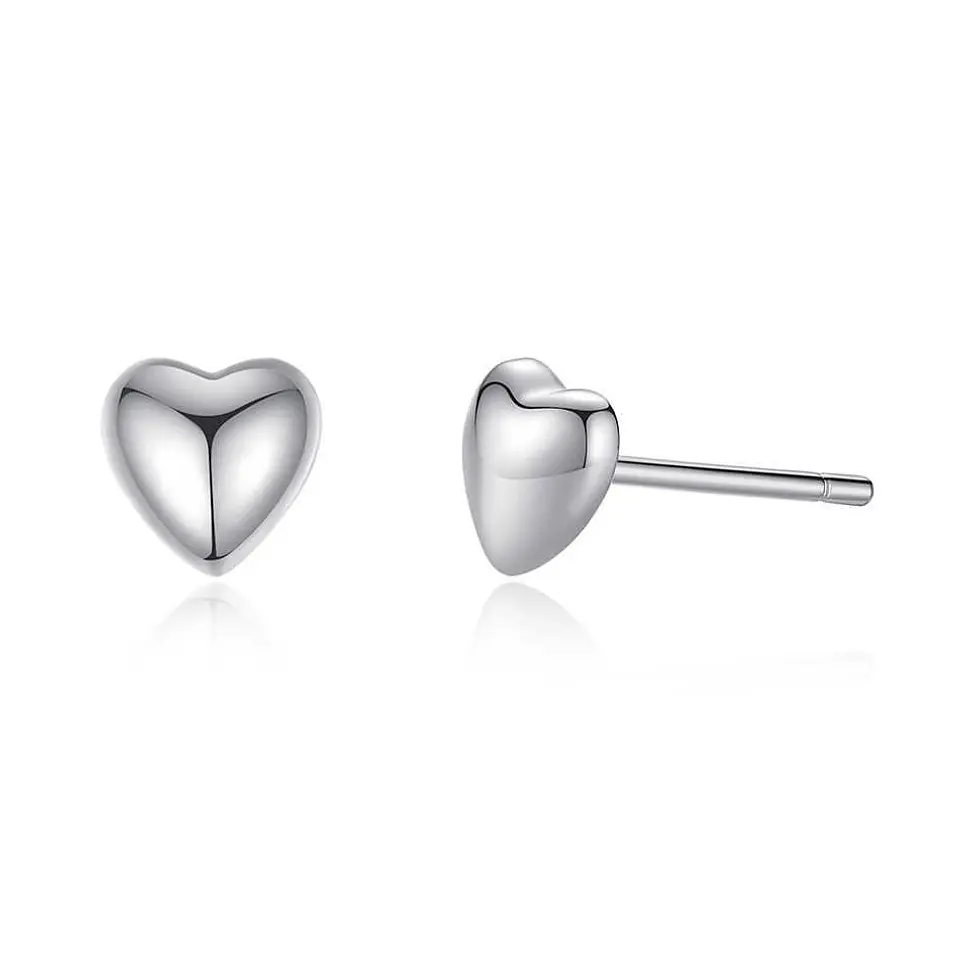 Aros Plata 925 Corazon Plateado 1
