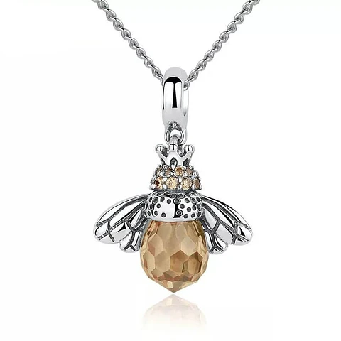 Collar Plata 925 Abeja con Circon
