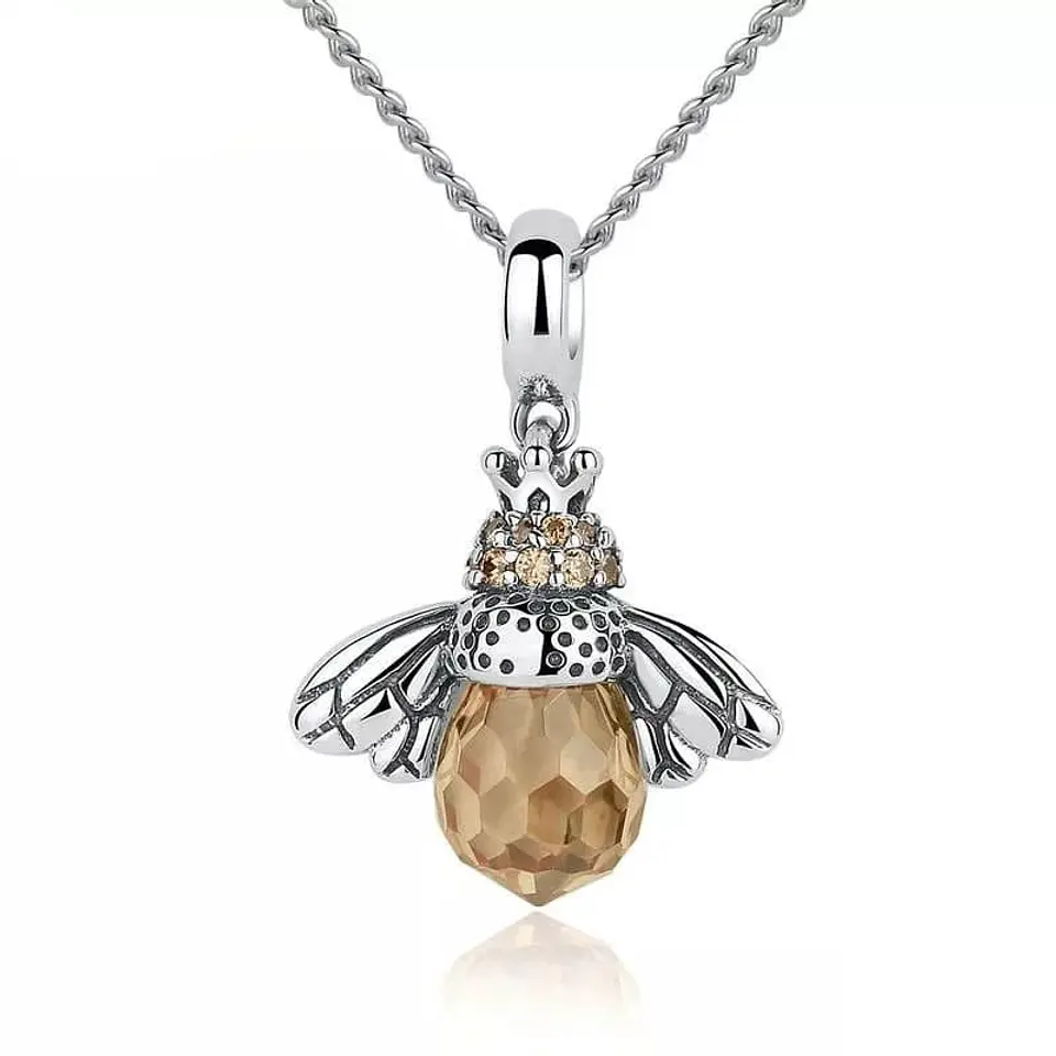 Collar Plata 925 Abeja con Circon 1