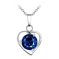 Collar Corazon con Circon Azul Acero - Miniatura 1