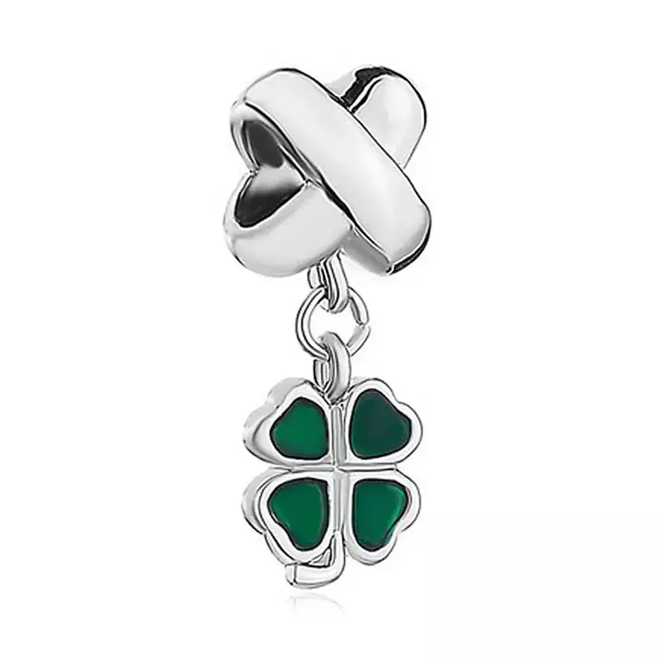 Charm Dije Plata 925 Trebol Verde 698 1