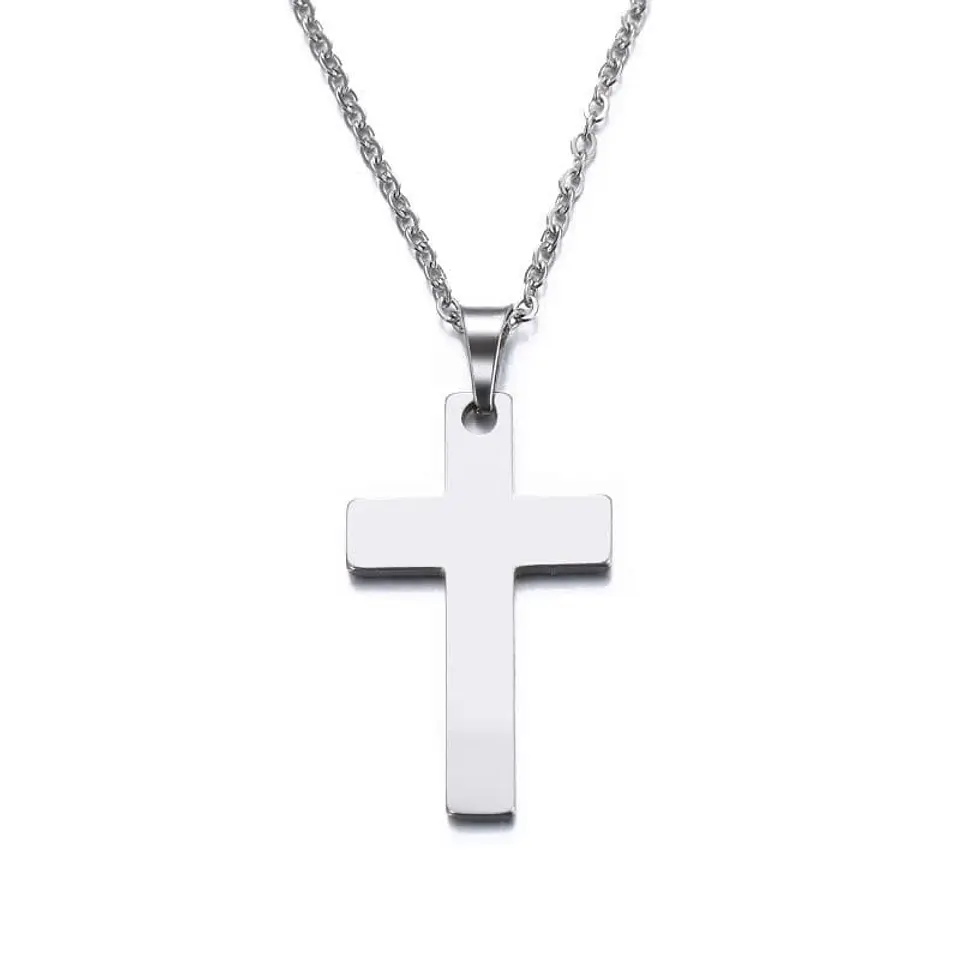 Colgante Collar Cruz Acero 1