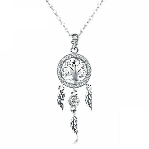 Collar Plata 925 Arbol Atrapa Sueños