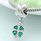 Charm Dije Plata 925 Trebol Verde 698 - Miniatura 3