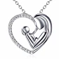 Collar Colgante Corazon Mama y Bebe Plateado - Miniatura 1
