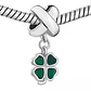 Charm Dije Plata 925 Trebol Verde 698 - Miniatura 4