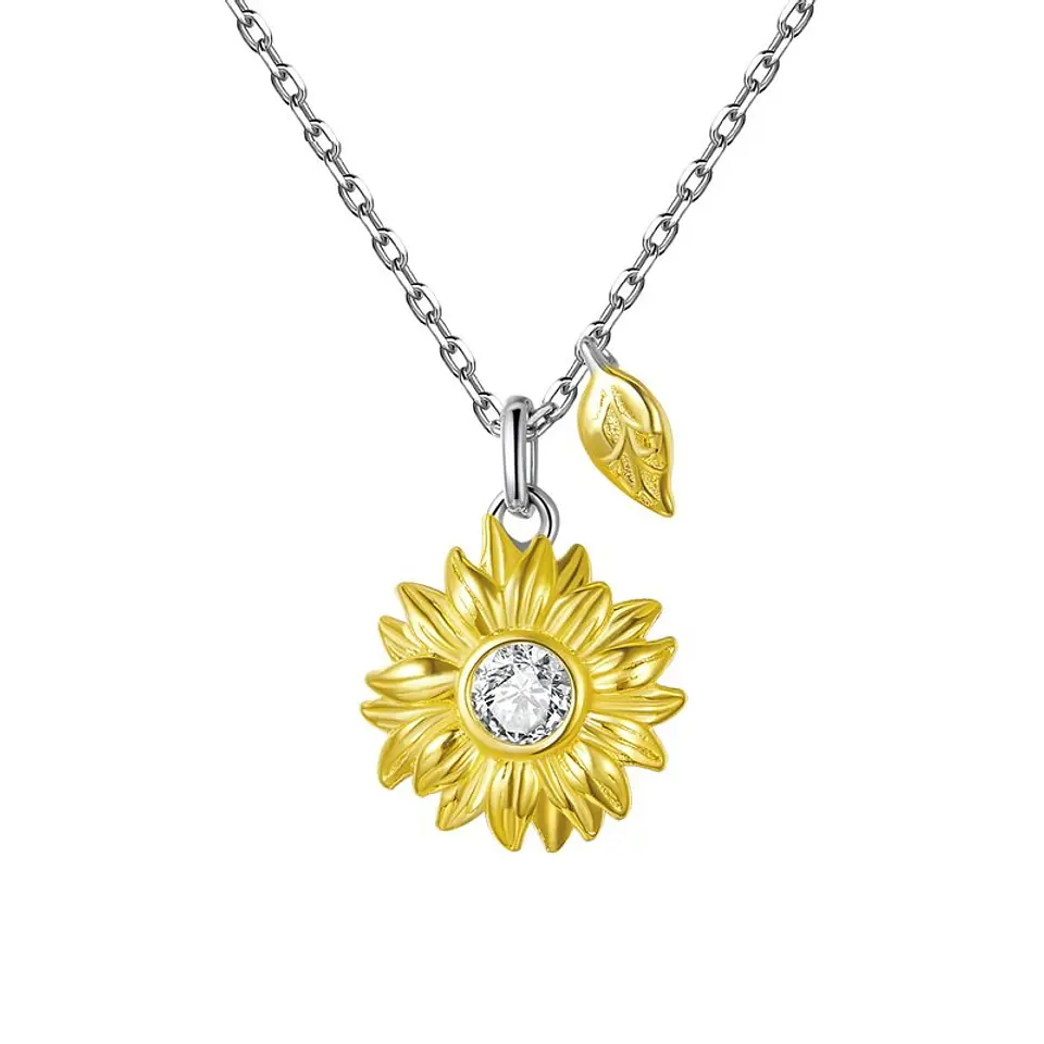 Collar Plata 925 Girasol Amarillo 1