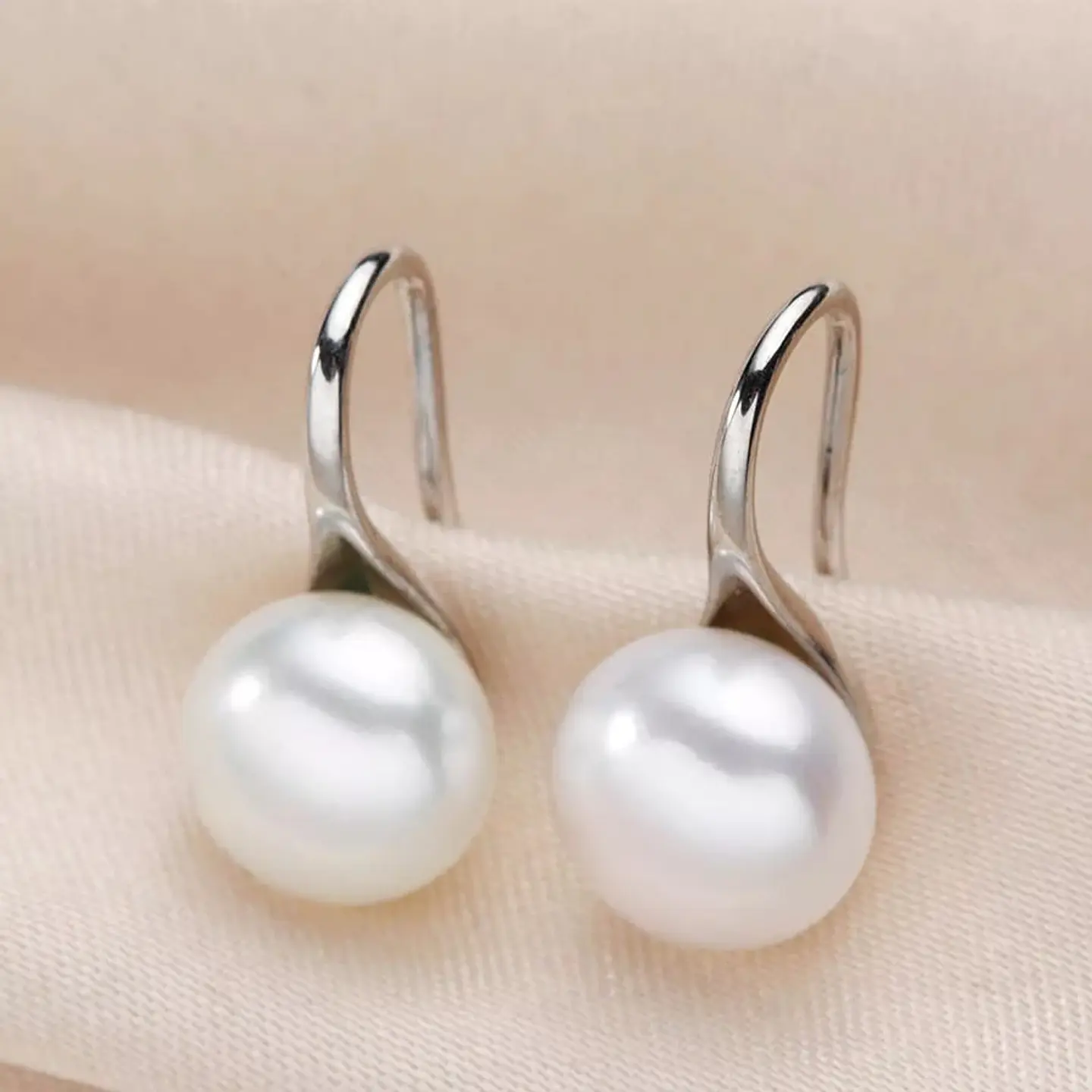 Aros Plata 925 Perla Blanca 2