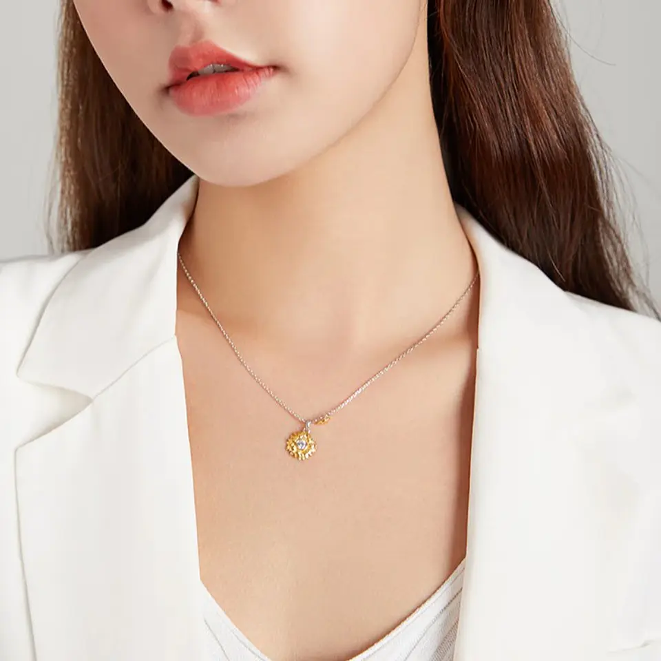 Collar Plata 925 Girasol Amarillo 3
