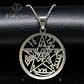 Colgante Tetragramaton Pentagono Acero Con Cadena - Miniatura 2