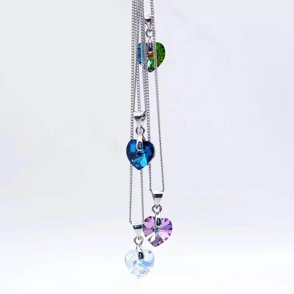 Collar Colgante Cristal Tornasol Plateado 5