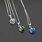 Collar Colgante Cristal Aurora Boreal Plateado - Miniatura 3
