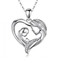 Collar Plata 925 Corazon Mama Hijo Plateado - Miniatura 1