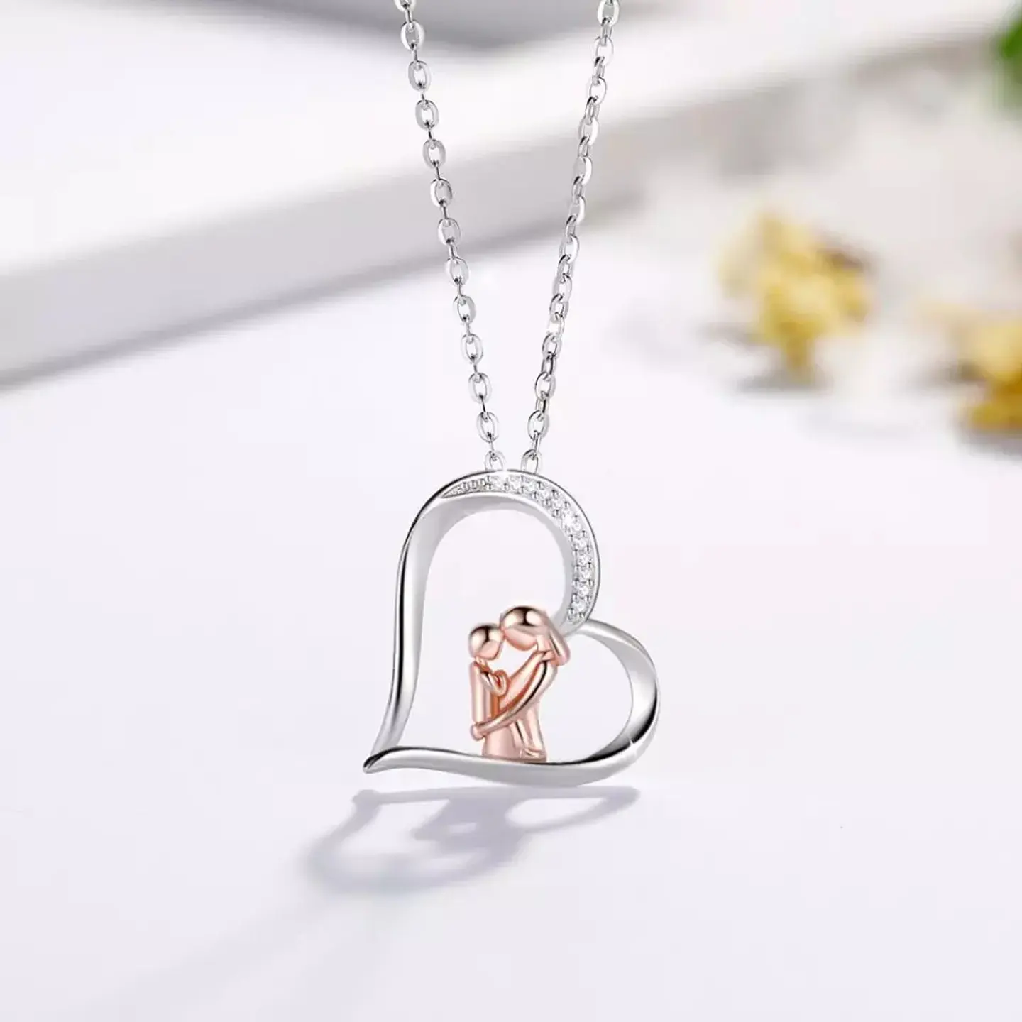 Collar Plata 925 Corazon Mama e Hijo 4