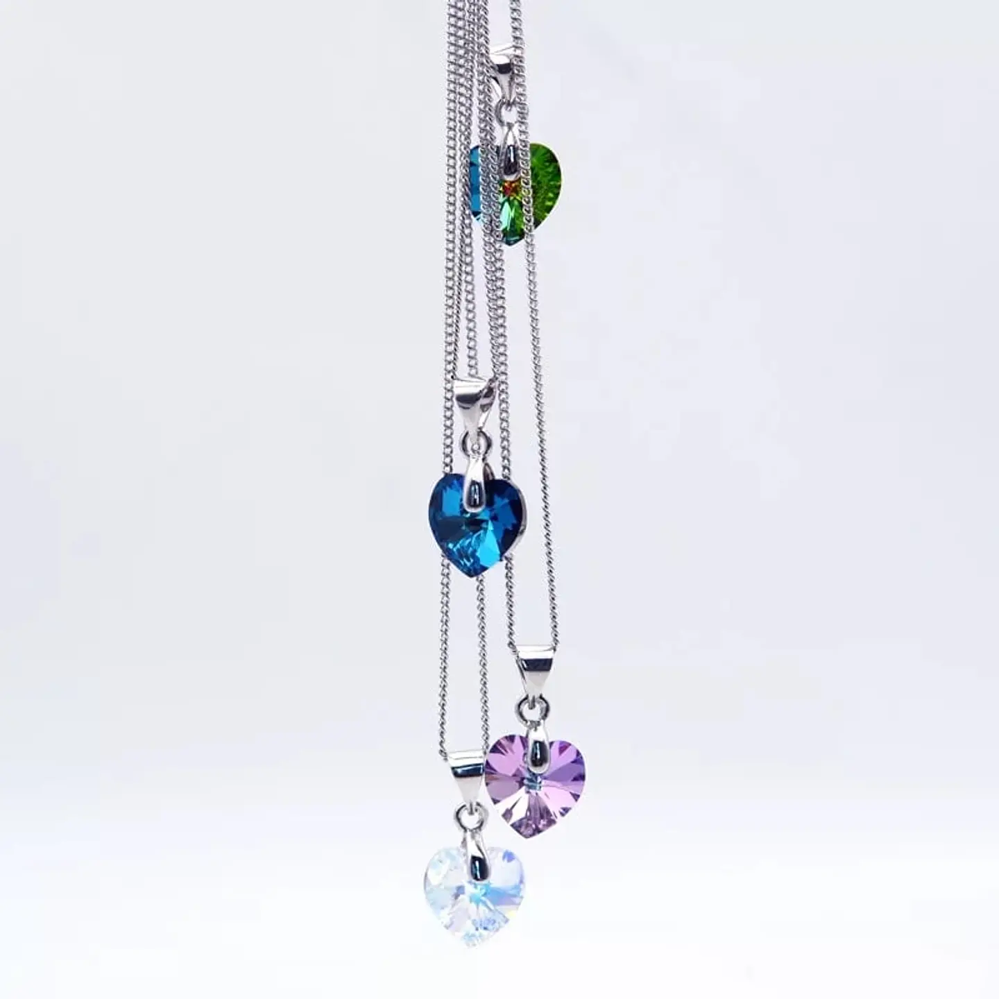 Collar Colgante Cristal Aurora Boreal Plateado 5
