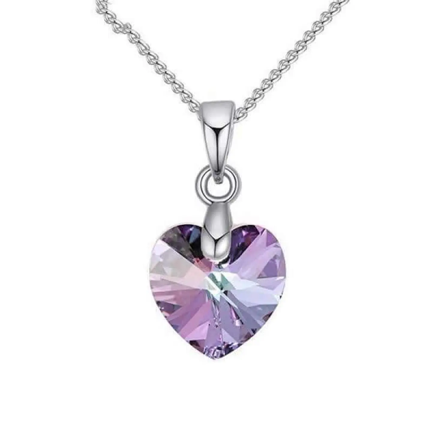 Collar Colgante Cristal Lila VL Plateado 1