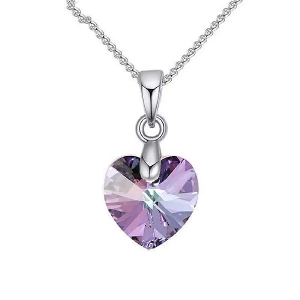 Collar Colgante Cristal Lila VL Plateado 1