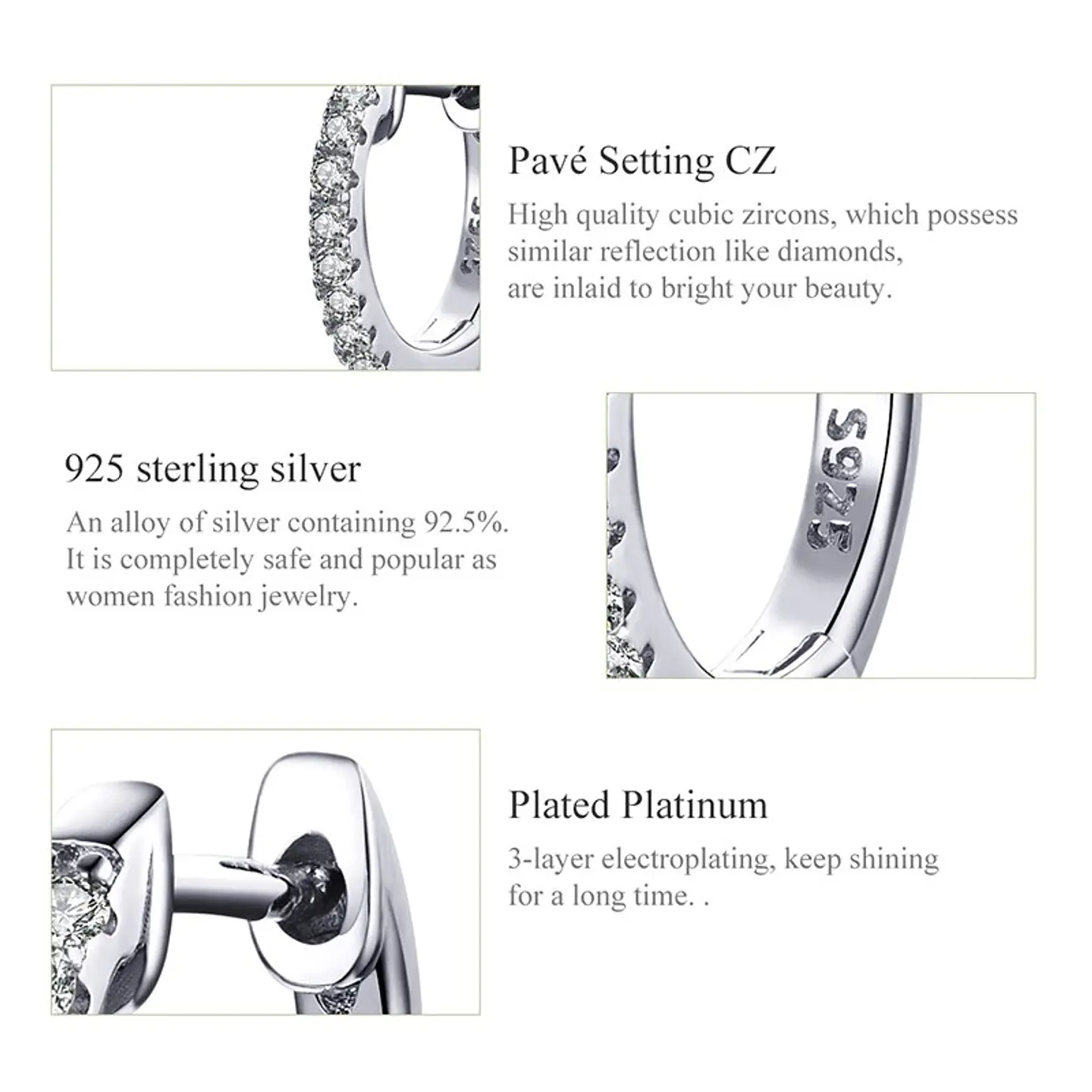 Aros Plata 925 Argollas Huggie 5
