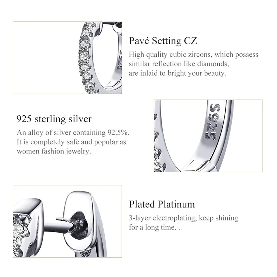 Aros Plata 925 Argollas Huggie 5