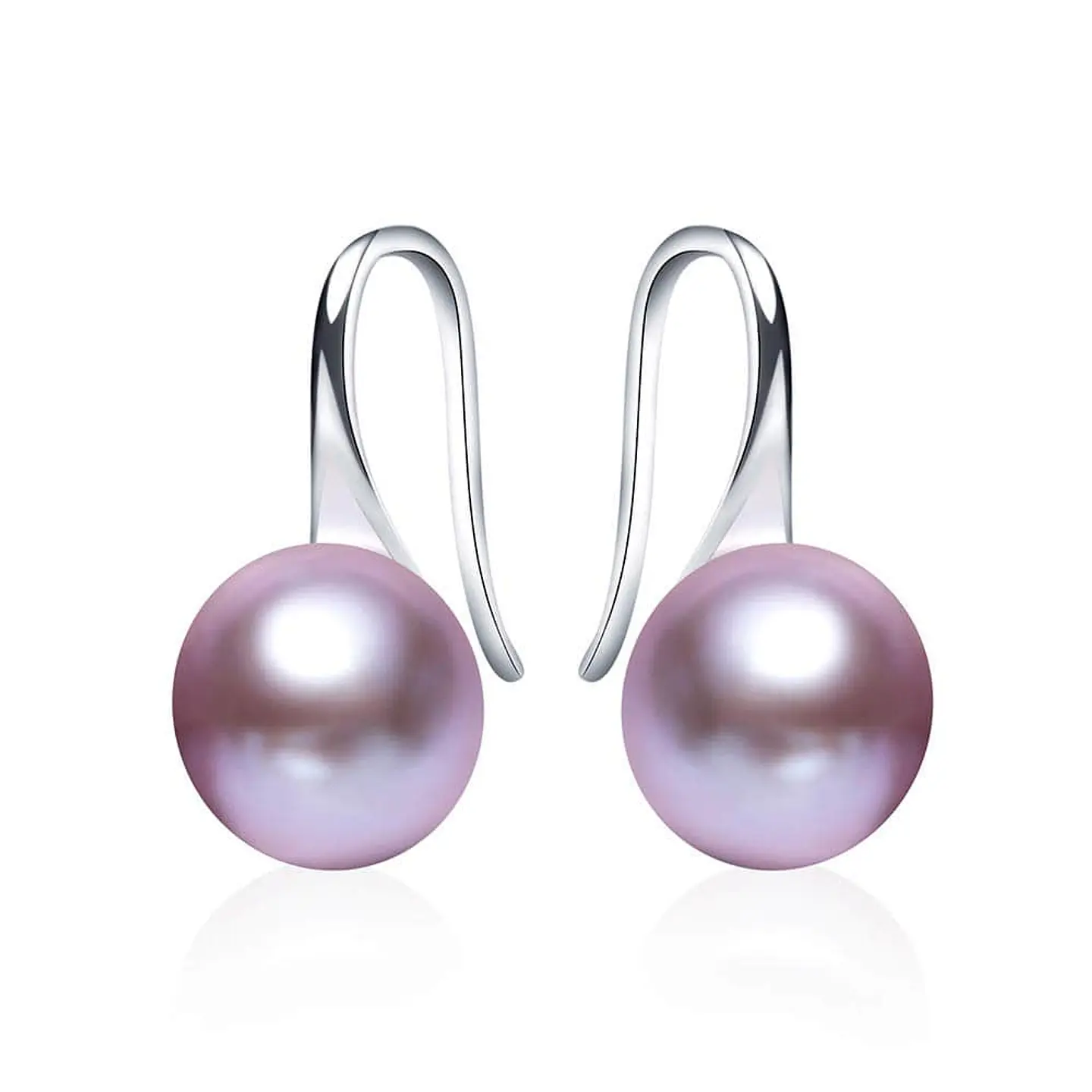 Aros Plata 925 Perla Morado 1