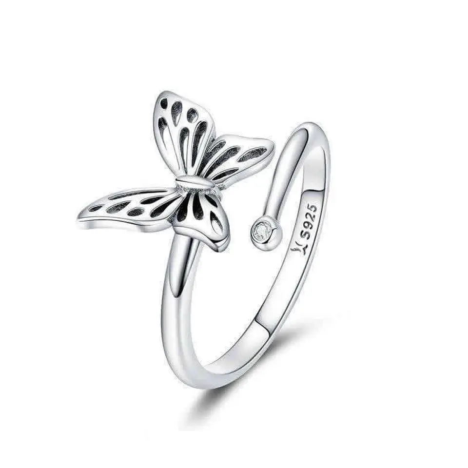 Anillo Plata 925 Mariposa y Circon 1