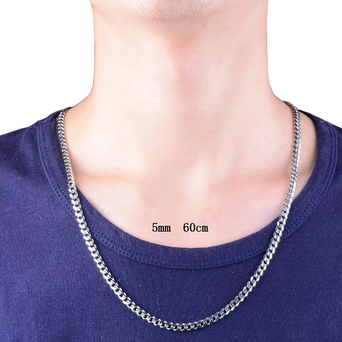 Cadena Plata 925 5mm 60cm Modelo Grumet 3