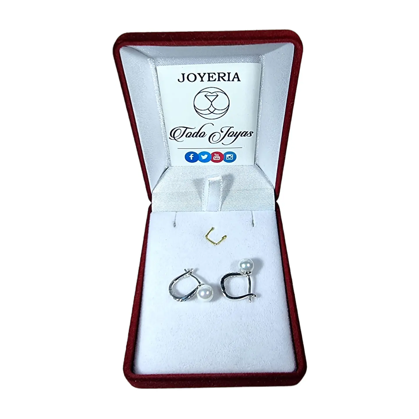 Aros Plata 925 Argolla Perla 2